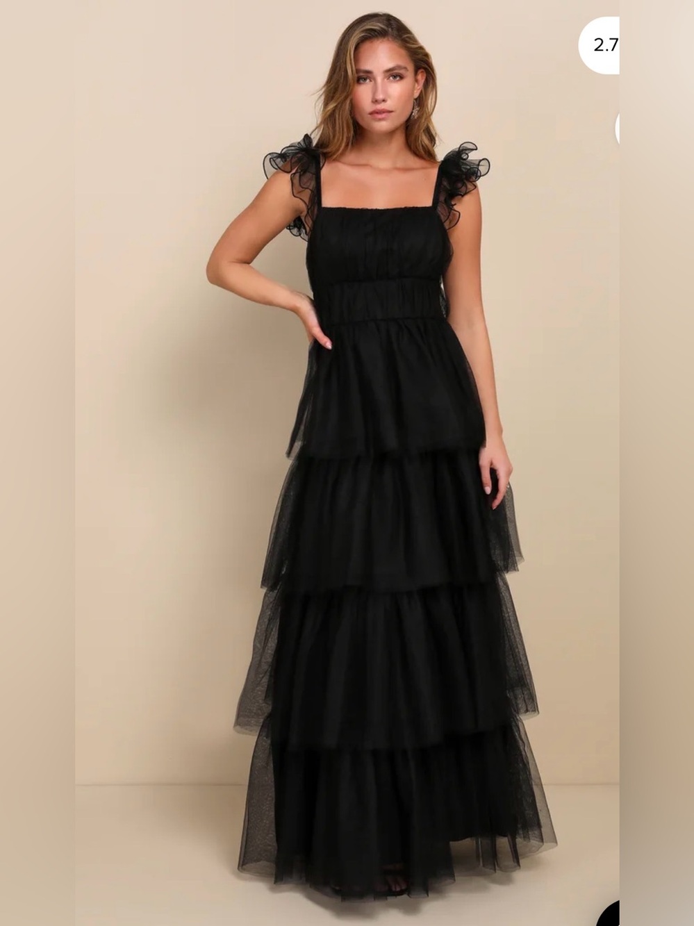 Lulu’s Black Mesh Ballgown XS